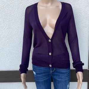 New GAP cardigan purple Sheer Button Up